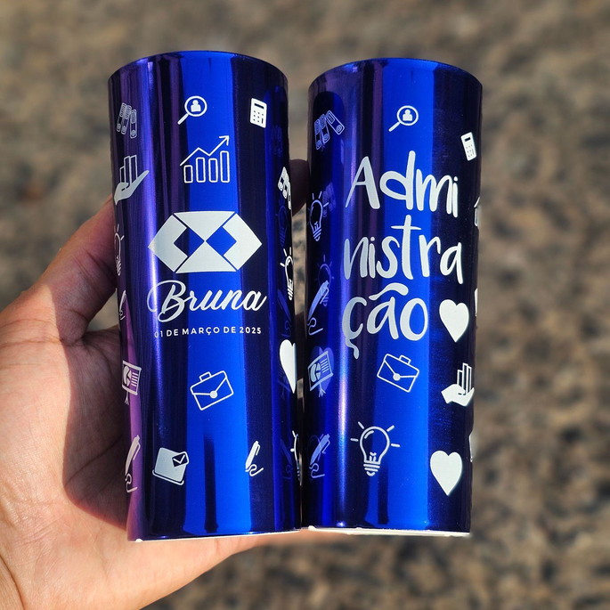 Imagem 3 - Copos Long Drink Metalizado Azul Escuro - Administração