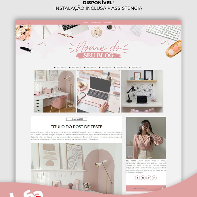 Imagem 1 - Layout Blogger (pronta Entrega) com Instalação Inclusa