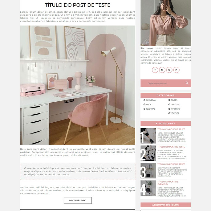 Imagem 3 - Layout Blogger (pronta Entrega) com Instalação Inclusa