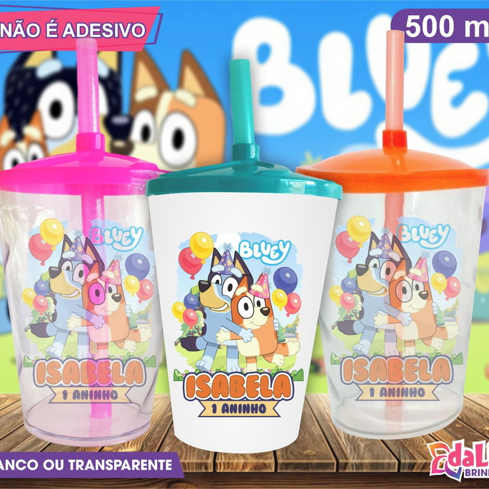 Imagem 1 - Copo Twister Personalizado Bluey Mod. 3 - 500 ml