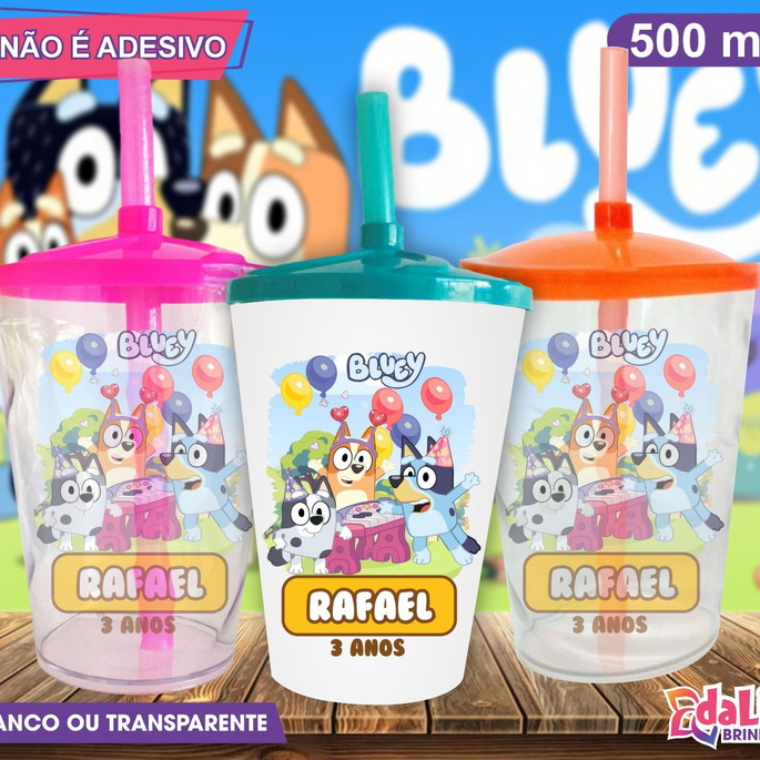 Imagem 1 - Copo Twister Personalizado Bluey Mod. 4 - 500 ml