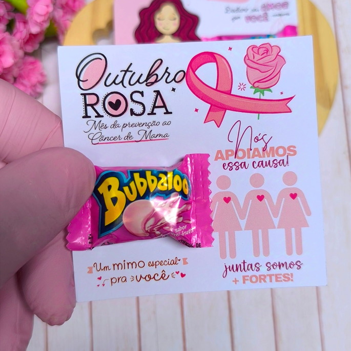 Imagem 2 - Card com Bubbaloo- Outubro Rosa