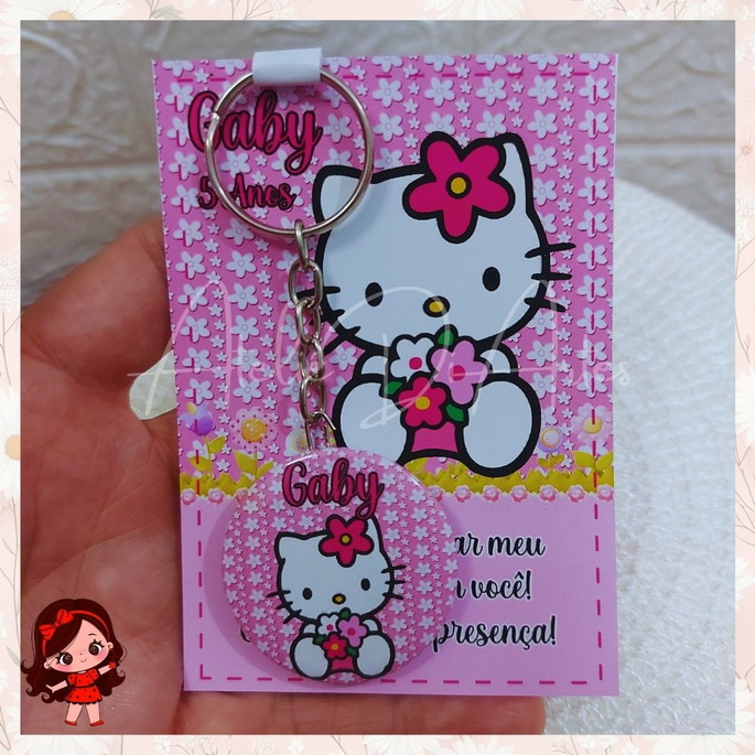 Imagem 3 - Lembrancinha Chaveiro Personalizado com Card - Hello Kitty