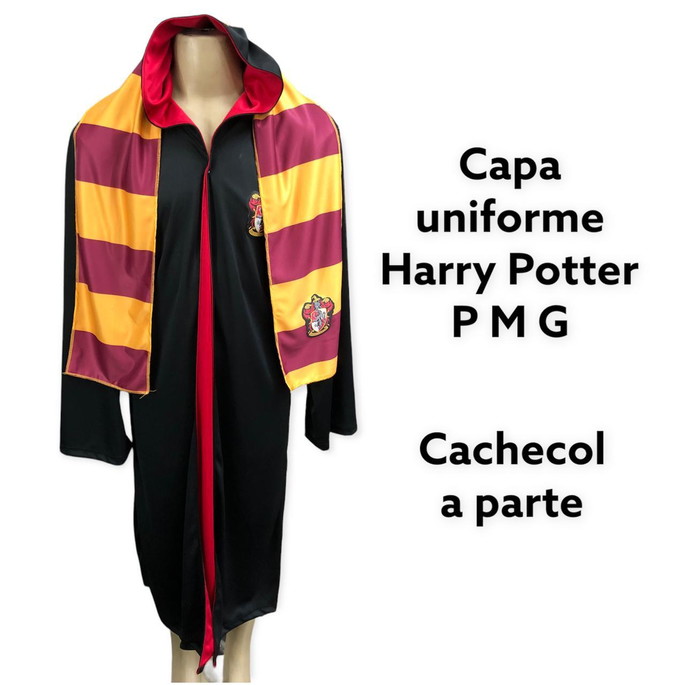 Imagem 5 - Capa Uniforme Harry Potter m Juvenil com Cachecol