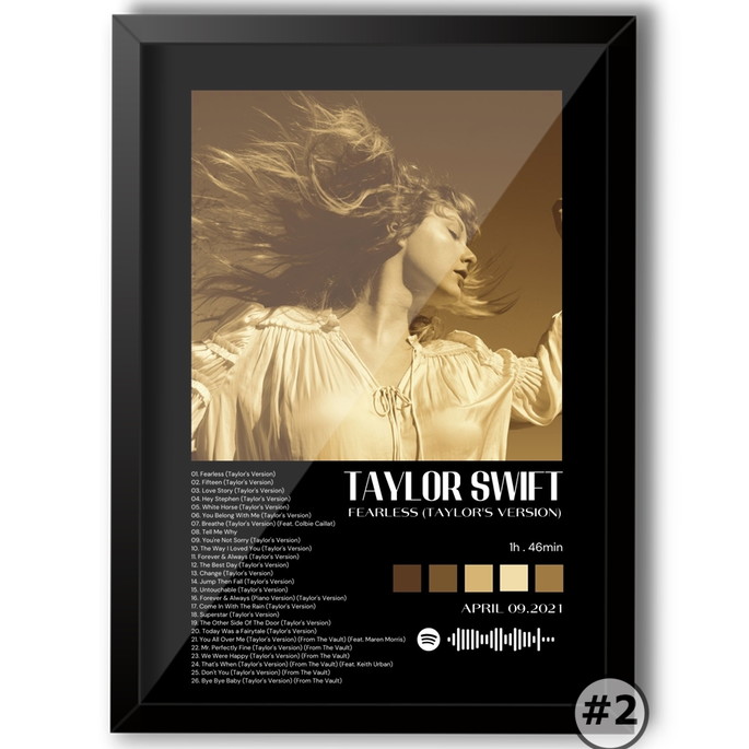 Imagem 3 - Quadro A4 Spotify Fearless (taylor's Version) Taylor Swift
