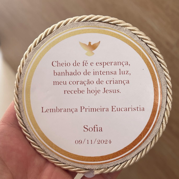 Imagem 1 - Lembrança Primeira Eucaristia com Nome