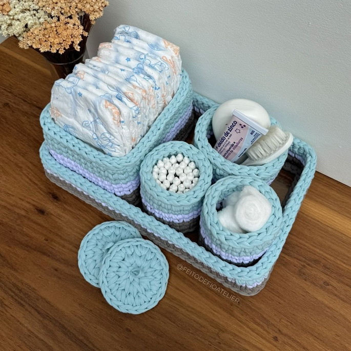 Imagem 2 - Kit Higiene Bebê em Crochê | 5 Peças