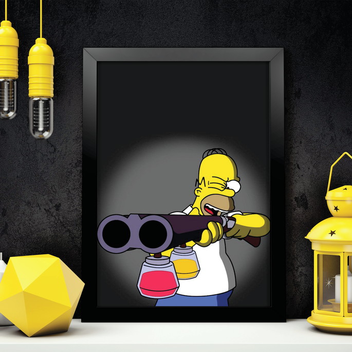 Imagem 1 - Quadro dos Simpsons A4 com Moldura com Vidro