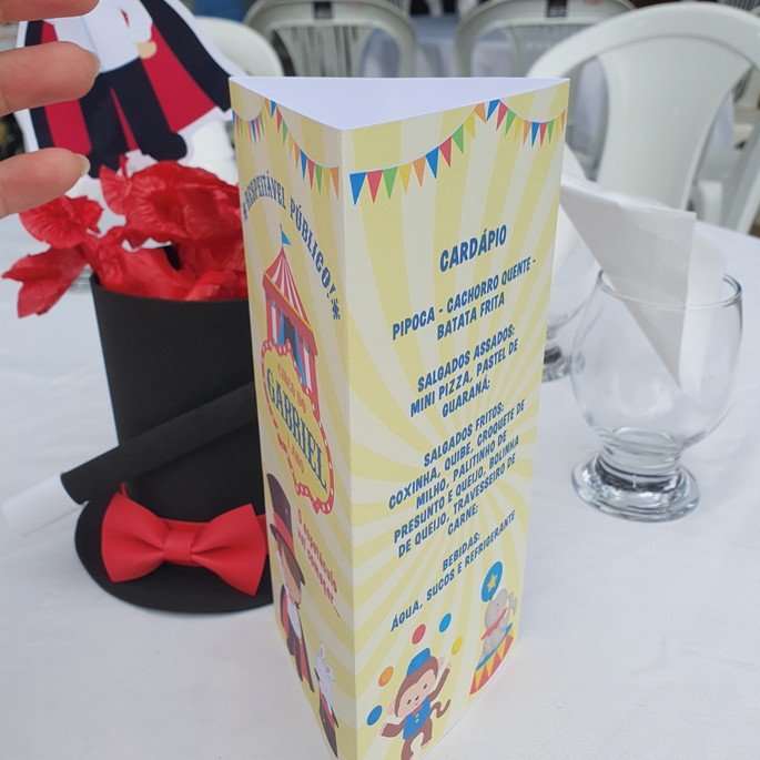 Imagem 2 - Menu de Mesa Triangular Circo