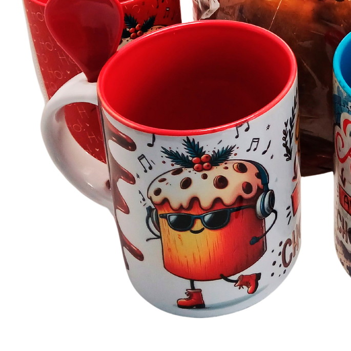 Imagem 2 - Caneca com Colher Gente Que Ama Chocotone com Chaveiro