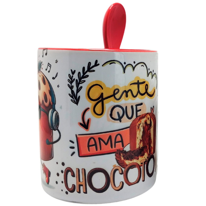 Imagem 3 - Caneca com Colher Gente Que Ama Chocotone com Chaveiro
