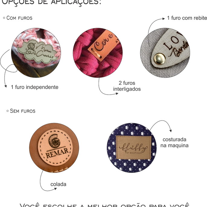 Imagem 3 - 100un Etiqueta Couro Croche Artesanato C/logo Sousplat