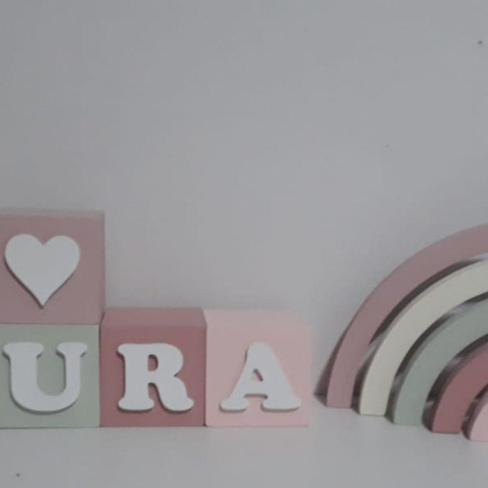 Imagem 1 - Kit 6 Cubos com Arco Íris mdf