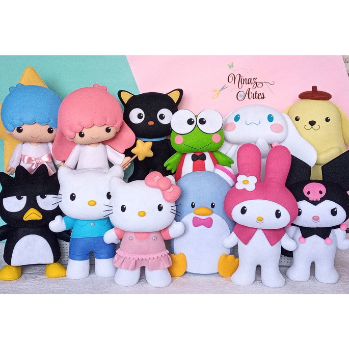 Imagem 1 - Hello Kitty - Kit com 12 Personagens - Tema Hello Kitty