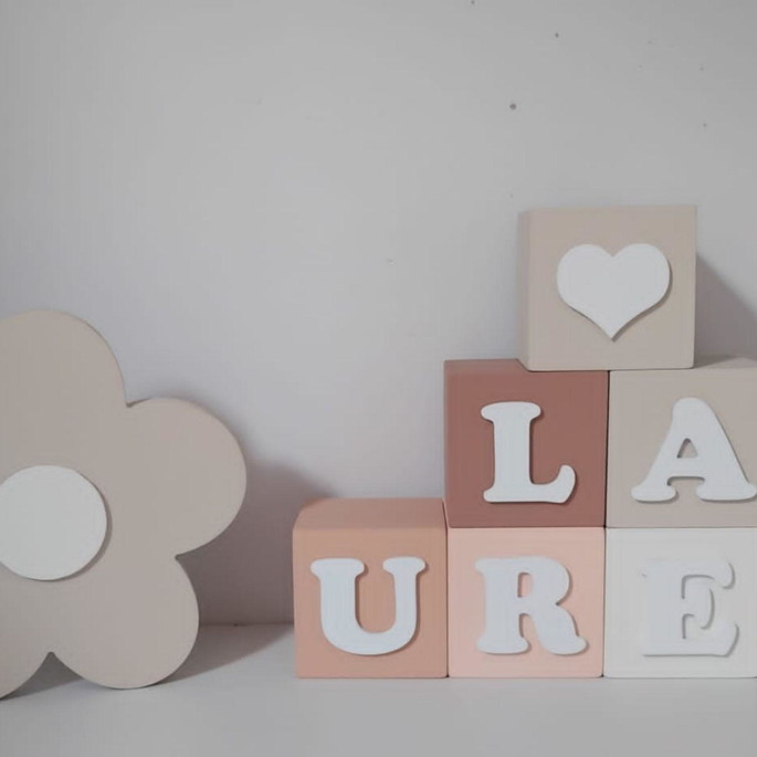 Imagem 1 - Kit 8 Cubos com Flor mdf