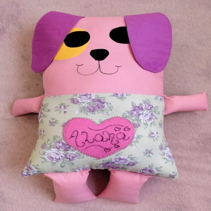 Imagem 1 - Almofada Naninha Doguinho com Nome Escrito à Mão