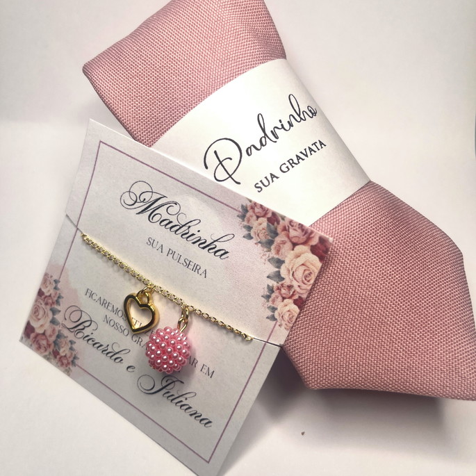 Imagem 1 - Kit Padrinhos Rose (gravata + Pulseira)
