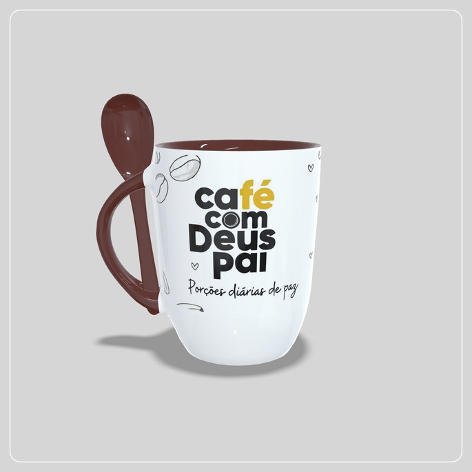 Imagem 1 - Caneca Personalizada Café com Deus Pai com Colher