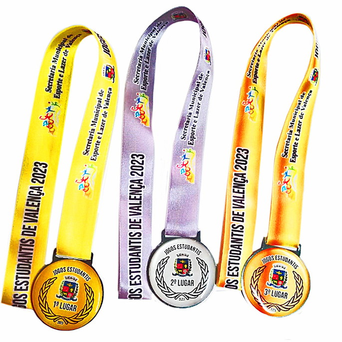Imagem 1 - Medalha com Fita Personalizada para Interclasses Kit com 80