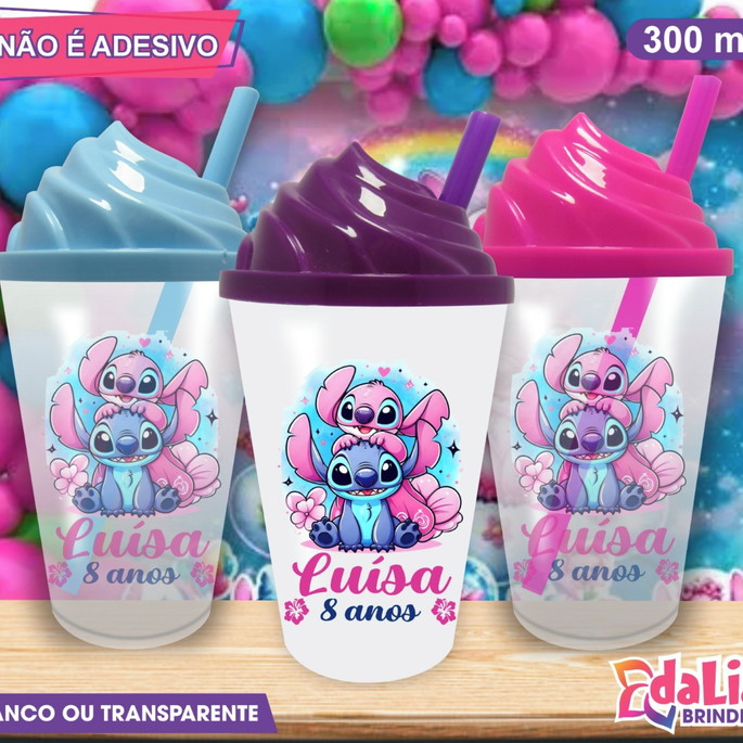 Imagem 1 - Copo Chantilly Personalizado Stitch & Angel - 300 ml
