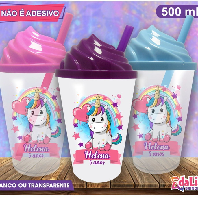 Imagem 1 - Copo Chantilly Personalizado Unicórnio Mod. 5 - 500 ml