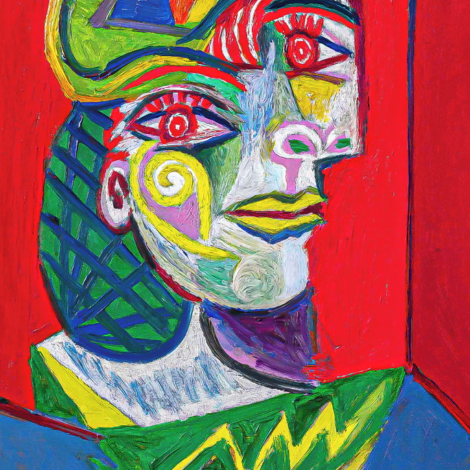 Imagem 1 - Quadro Clássico de Pablo Ruiz Picasso - Mulher com Rede de P