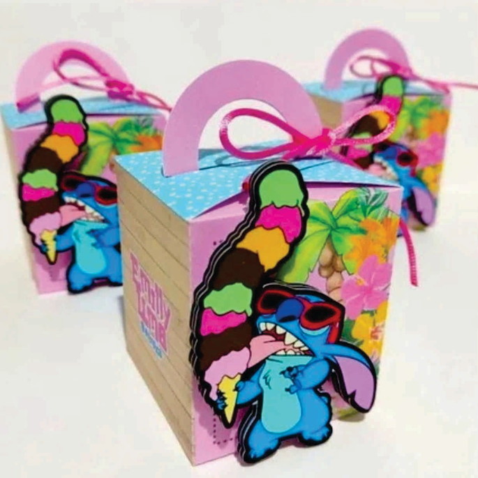 Imagem 1 - Caixa Cubo com Alça Lilo e Stitch