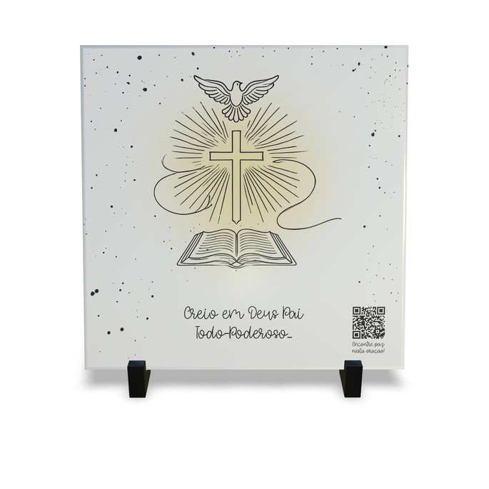 Imagem 1 - Azulejo Religiosa com Qr Code Oracões Interativas Credo