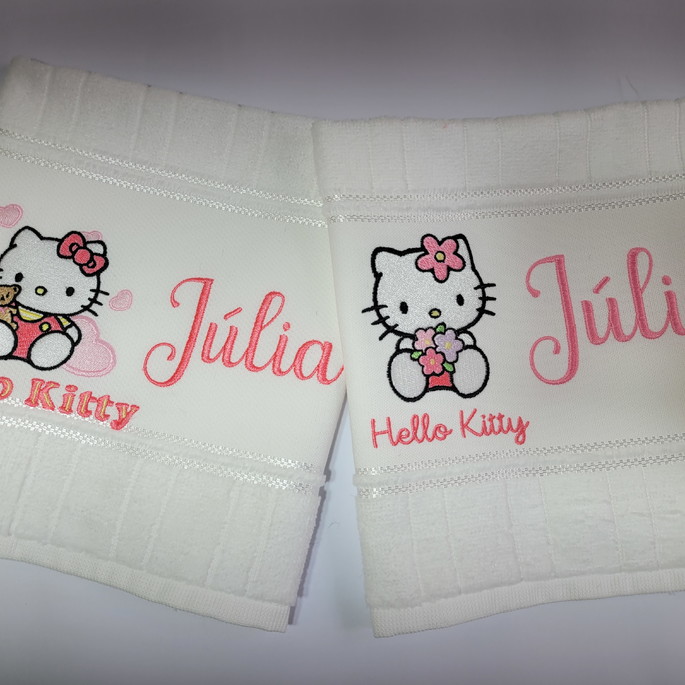Imagem 2 - Toalha Lavabo Hello Kitty. Kit com 2 Toalhinhas.