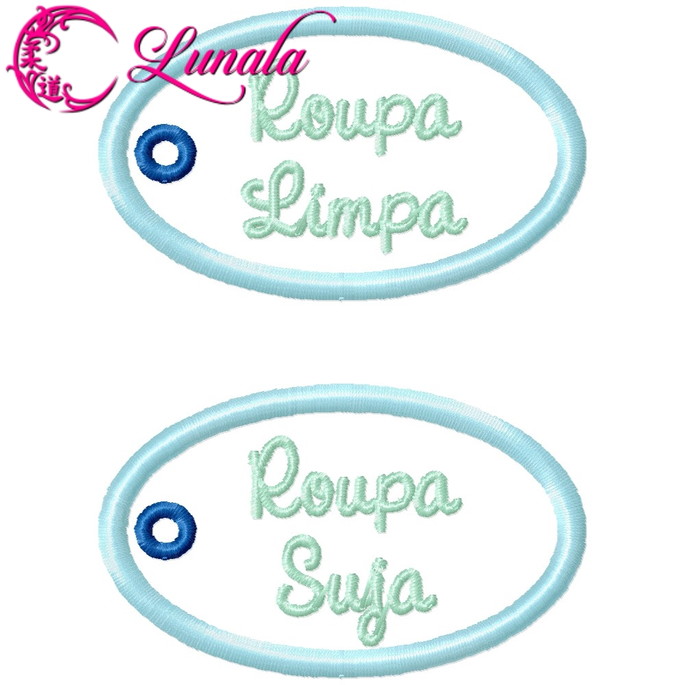 Imagem 1 - Matriz de Bordado - Tag Roupa Limpa Suja2 - com Aplique