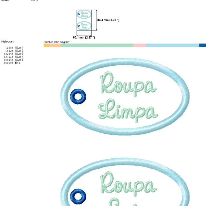 Imagem 2 - Matriz de Bordado - Tag Roupa Limpa Suja2 - com Aplique
