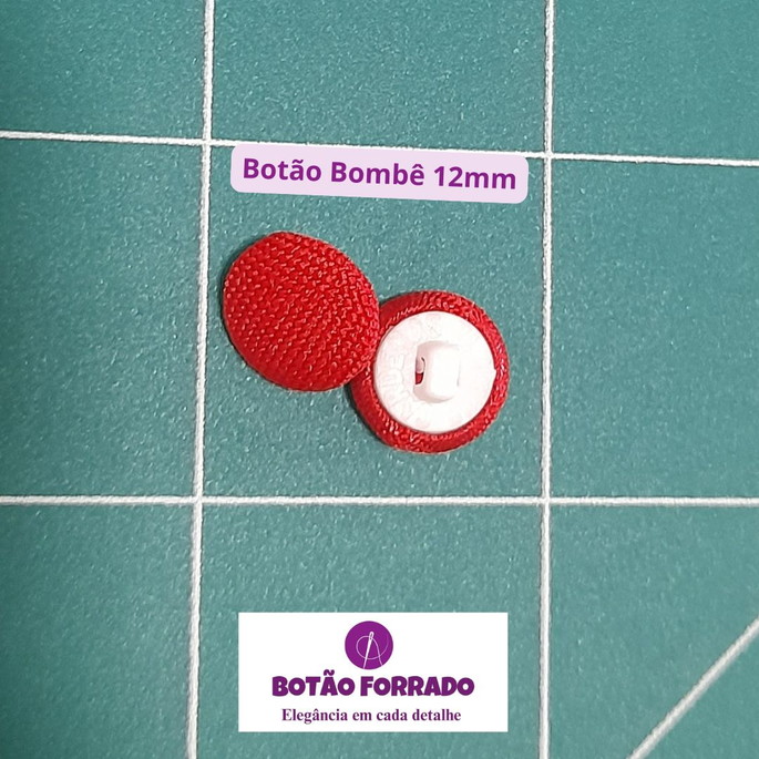 Imagem 1 - Kit com 70 Botoes Nº 12 Forrado com Tecido Vermelho