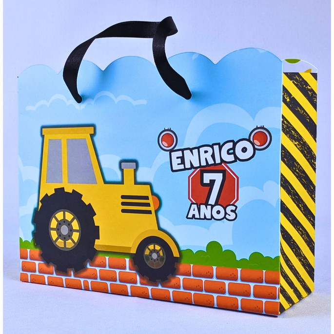 Imagem 1 - Kit 30 Sacola Trator Construtor 16x19x7 com Alça