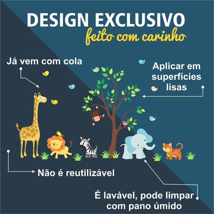 Imagem 2 - Adesivo Art em Adesivos - Safari Infantil 124x253 cm