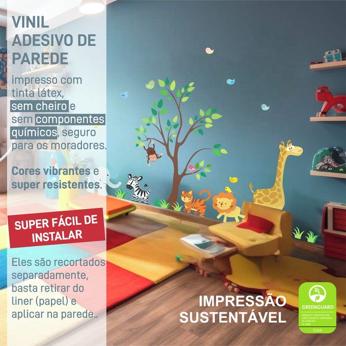 Imagem 5 - Adesivo Art em Adesivos - Safari Infantil 124x253 cm