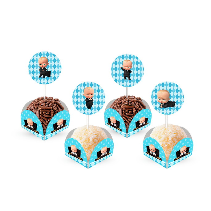 Imagem 1 - 80 Forminhas Doces Poderoso Chefinho + 80 Topper com Palito