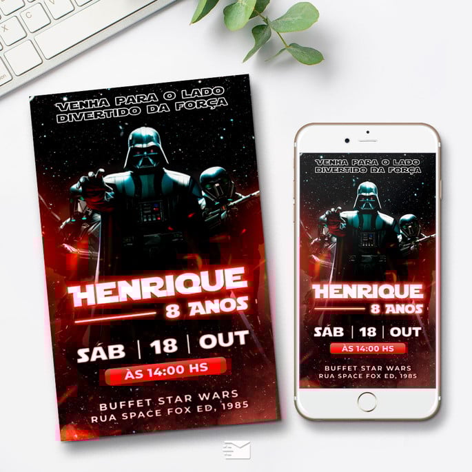 Imagem 1 - Convite Digital Star Wars