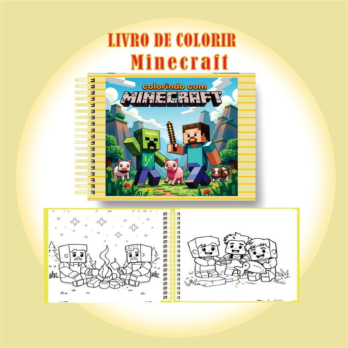 Imagem 1 - Arquivo Digital Livro de Colorir Mundo Minecraft