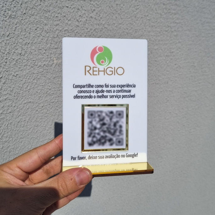Imagem 4 - Placa Personalizada Logo e 1 Qr Code com Acrílico Espelhado