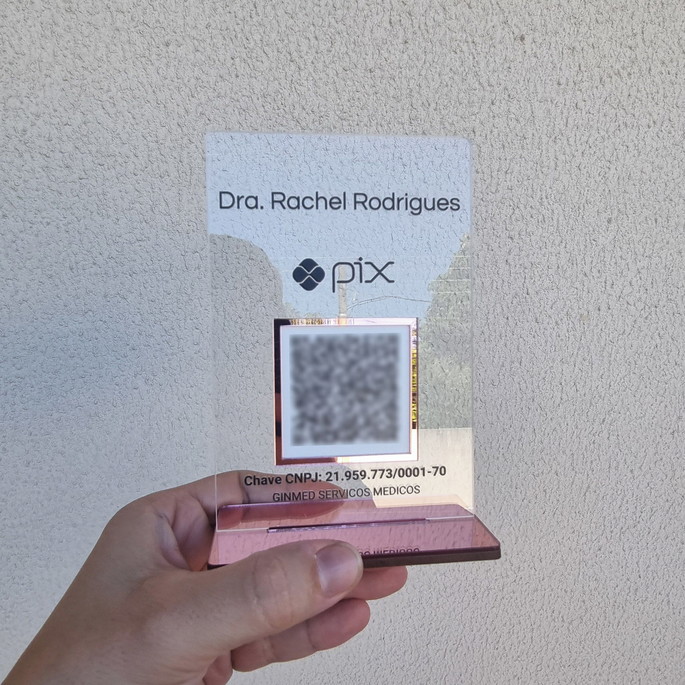 Imagem 5 - Placa Personalizada Logo e 1 Qr Code com Acrílico Espelhado