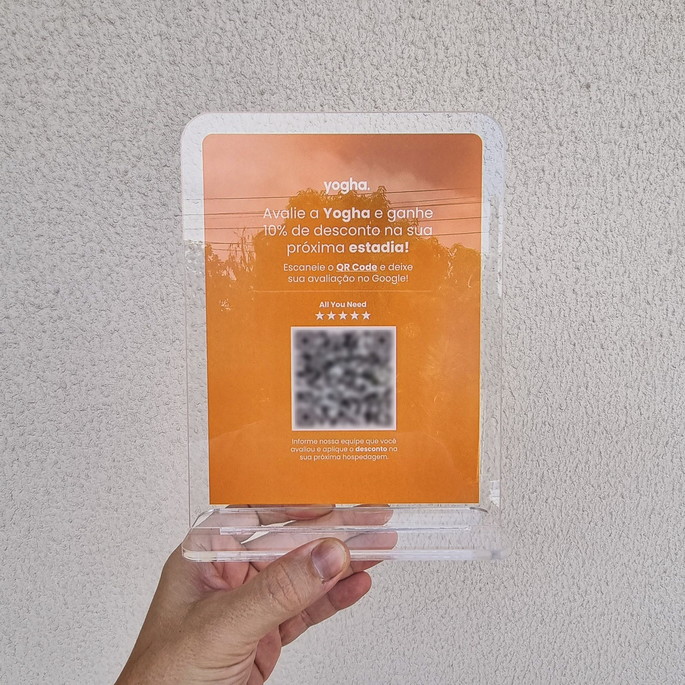 Imagem 1 - Placa Acrilico Qr Code Avaliação do Google com Logo