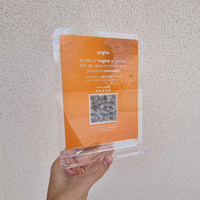 Imagem 3 - Placa Acrilico Qr Code Avaliação do Google com Logo