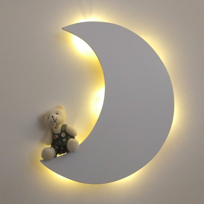 Imagem 2 - Lua com Led Luminária sem Fio Decoração Quarto de Bebe