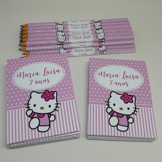 Imagem 3 - Bloquinho com Lápis Personalizado Hello Kitty