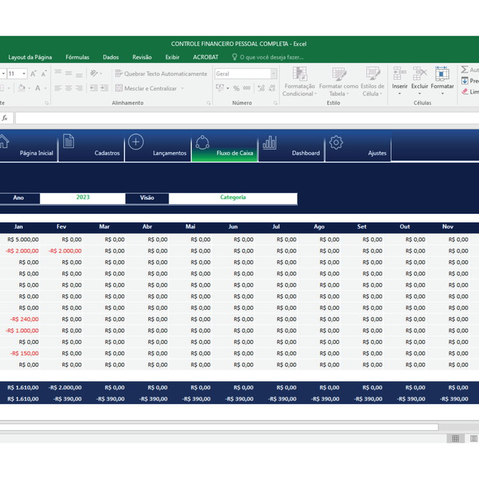Imagem 2 - Planilha Financeiro Excel - Completa com Dashboard