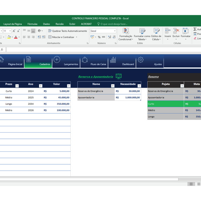 Imagem 3 - Planilha Financeiro Excel - Completa com Dashboard