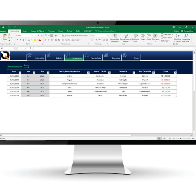Imagem 4 - Planilha Excel Financeira - Completa com Dashboard