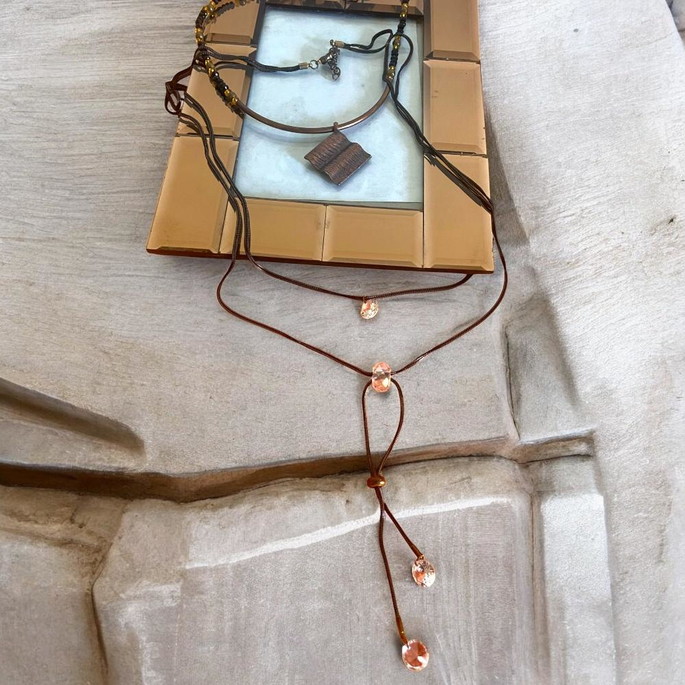 Imagem 1 - Mix de Colares Bronze com Cristais - Boho Chic