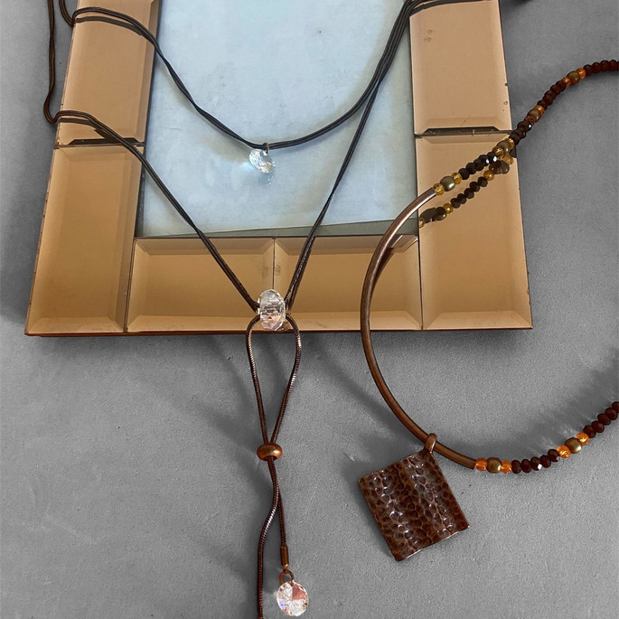 Imagem 2 - Mix de Colares Bronze com Cristais - Boho Chic