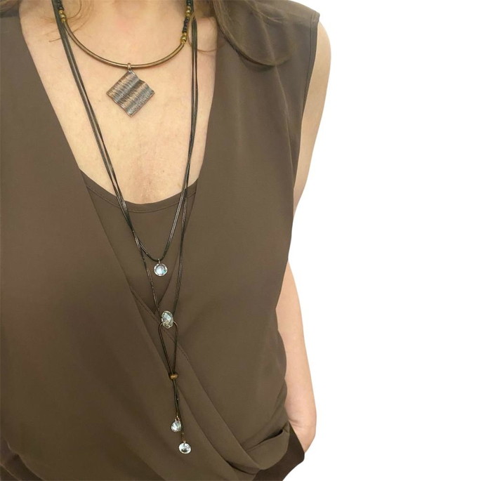 Imagem 3 - Mix de Colares Bronze com Cristais - Boho Chic